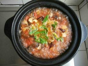 开锅放油菜末