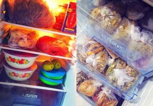 之后放入冰箱冷藏20分钟，取出来重复第3步，一共进行3轮4折，最后4折后把面团擀成0.3cm厚的薄片后卷起来，放冰箱冷藏10分钟（冰箱太满，我是放在冷藏的上面抽屉中），8取出面团切成1cm厚的剂子。