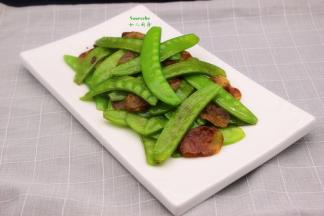 快手家常菜，荷兰豆炒腊肠