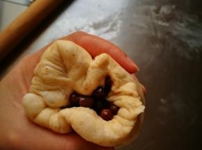 像包包子一样拢起