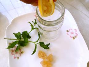 柠檬去籽，将柠檬汁挤至容器内