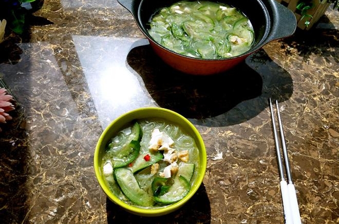 丝瓜咸蛋粉丝汤