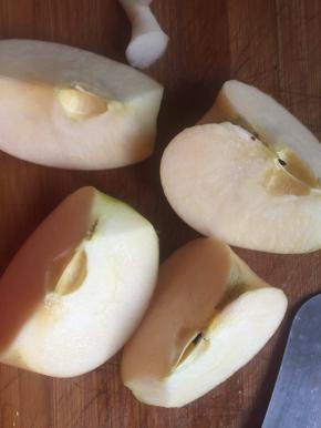 苹果洗干净分四瓣