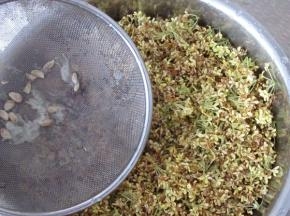 柠檬先用清水洗一遍，然后换清水把柠檬汁过滤到水里，桂花也浸泡在里