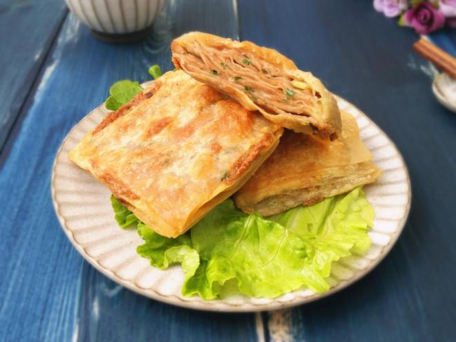 馄饨皮千层肉饼