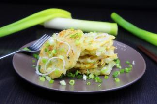 美味快手早餐出锅了。土豆丝饼