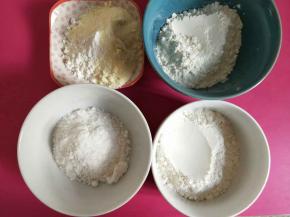 称量好所有粉类材料，备用。