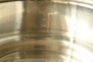 电蒸锅里根据水位加水至20分钟的位置。