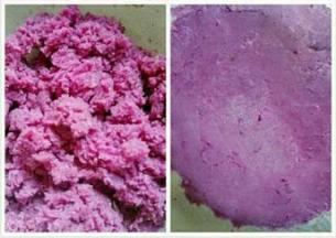 然后再用勺子压成泥状，在用筛子过筛一遍，更细腻。