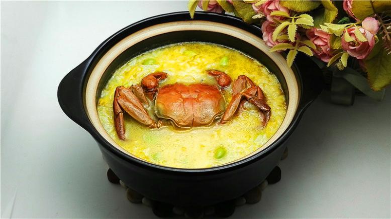 秋季滋补好粥--毛豆香米蟹粥