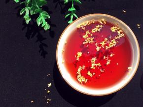 撒上少许桂花放凉或冰镇后即可饮用