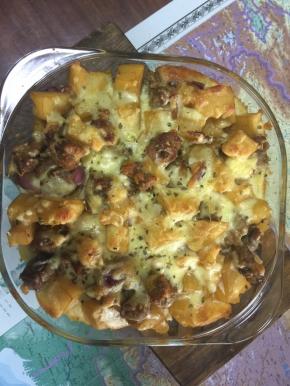 撒上一点香草叶碎！（也可不用）