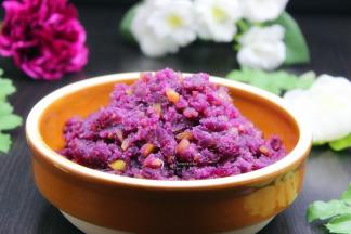 把栗子紫薯馅料做好的放凉；