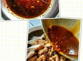 把以上调汁的调料和口水鸡调料全部混合在一起