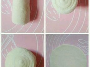 一方卷起来，再次压平，用擀面杖擀圆