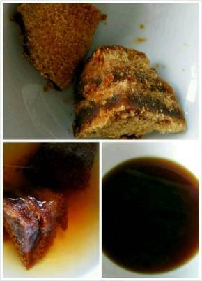 红糖加适量开水化开放凉