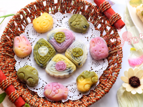 五颜六色的冰皮。