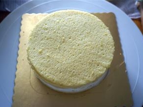 接着放入第二片蛋糕片。