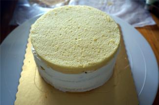 放入第三片蛋糕片。