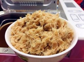 成品，毛茸茸的肉松就完成了