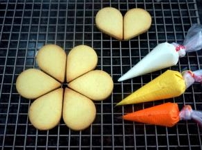 将调好的糖霜装入裱花袋，准备开始填色