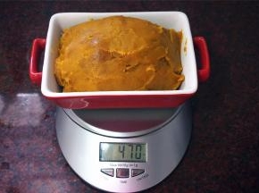 做好的馅料称量有470克哦。