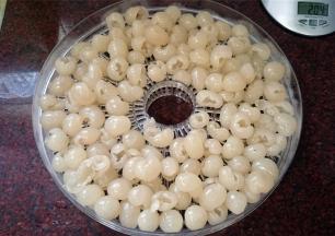 倒入果干机架子上。