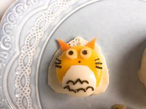 将海苔等摆放到合适的位置上，小龙猫就做成啦！