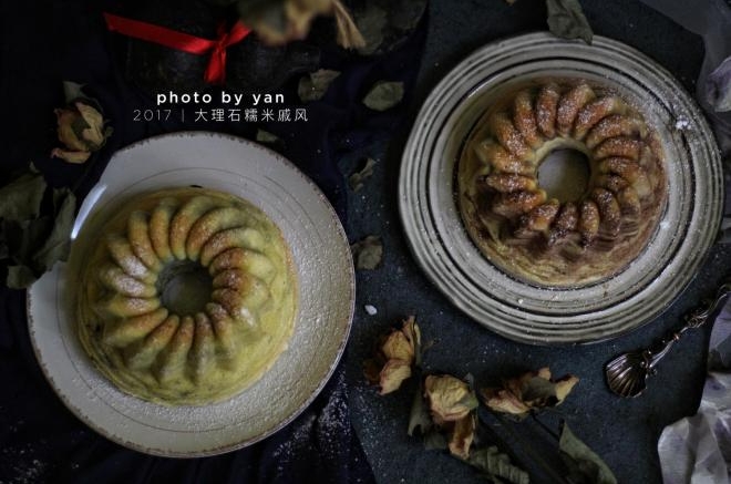 紫薯&可可大理石糯米戚风