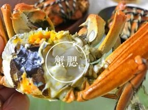 在蟹身上的两排灰色扇状软绵绵的组织就是蟹腮了。蟹腮是螃蟹的呼吸系统，也不宜食用。所以也要把它去掉。