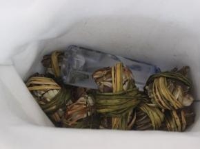 打开箱子是保鲜袋，里面有冰水，看到了新鲜的大闸蟹。