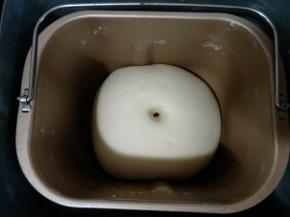 启动发酵程序1小时，发酵至2倍大，戳洞不回缩不塌陷即可。