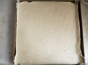 预热烤箱160度，蛋糕糊倒入铺好油纸的烤盘，震模，中层烤35分钟左右。