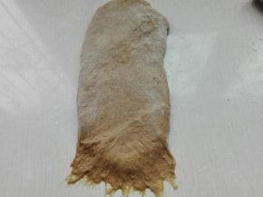 取一个面团擀成长椭圆形