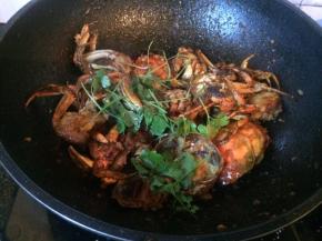 最后加入香菜出锅