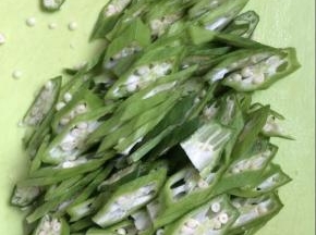 秋葵切斜片