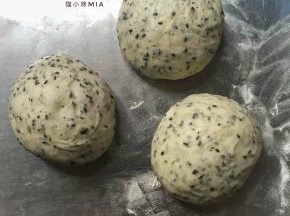 发酵好的面团拿出来排气，平均分成3份，滚圆，用保鲜膜盖好松弛15分钟