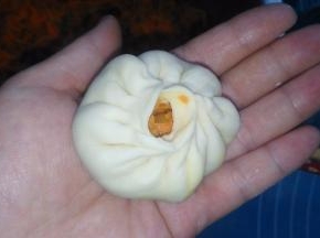 包好，捏褶子。