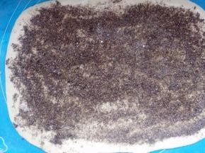 撒上拌好的冰糖芝麻粉。