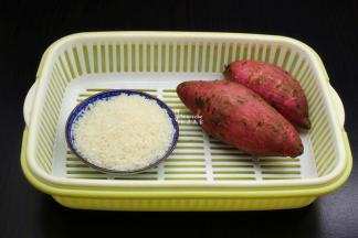 准备食材：白薯、大米；