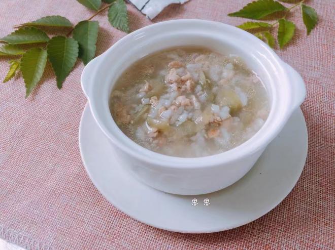 丝瓜肉末粥