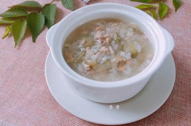 丝瓜肉末粥