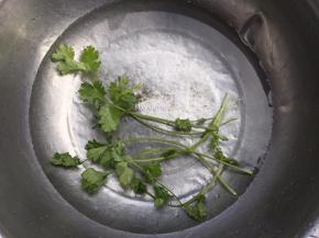 将香菜洗净