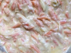 双丝和面糊搅拌在一起