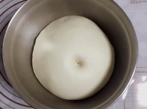 室温发至2倍大，手指沾粉，戳洞后面团不下陷不反弹即好。