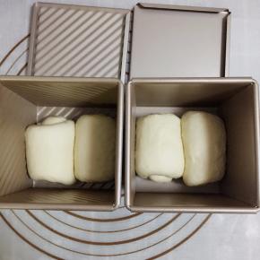 全部弄好后放入学厨水立方模具里进行最后发酵