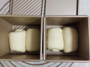 全部弄好后放入学厨水立方模具里进行最后发酵