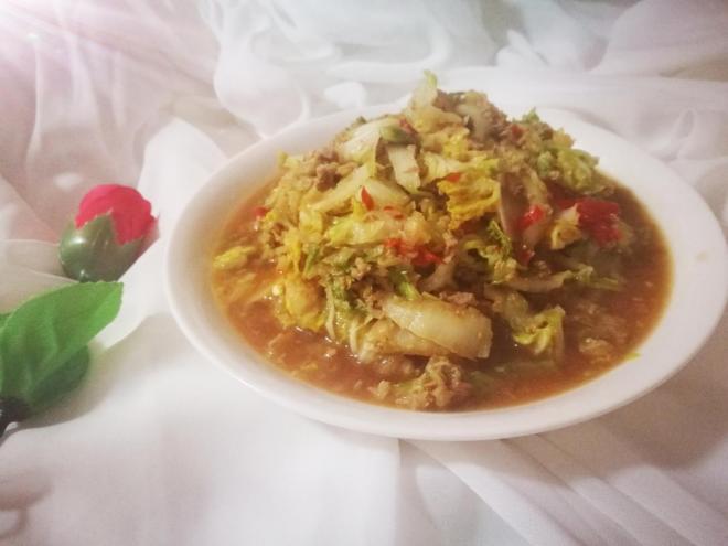 大白菜炒肉末