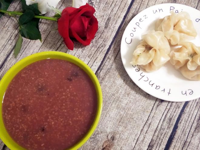 一锅出两菜营养又便捷=虾饺-酸枣仁玉米碴粥