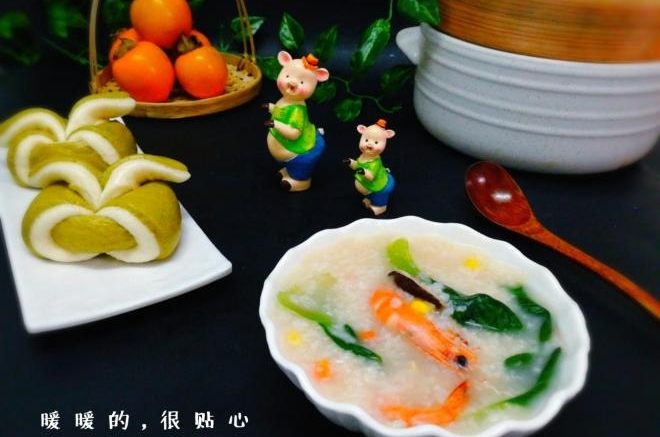冬季一锅出--小苹果馒头+海鲜粥